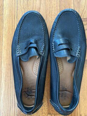 Johnston & Murphy Mens Black Leather Loafers 12